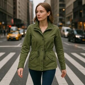 Hollister Workcore Jacket Women M Utility Casual Layer Style Military Streetwear